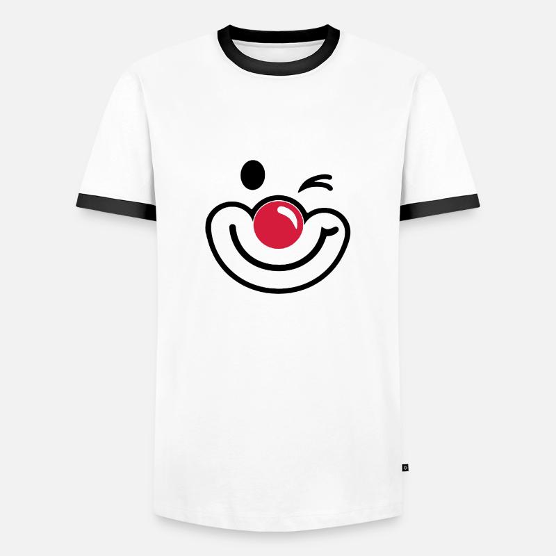 Clown - Männer Kontrast-T-Shirt - Weiß/Schwarz