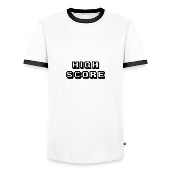 Arcade High Score black - Men's Ringer Shirt - white/black - Front - AI Model Female 172 light (172cm) & AI Model Male 178 dark (178cm)