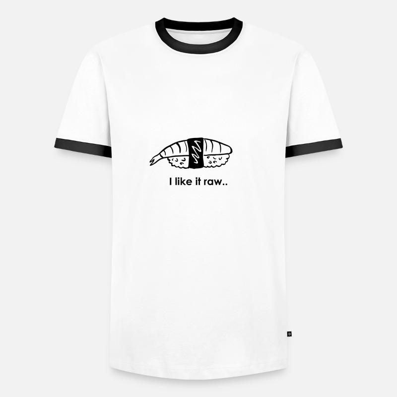 LIKE IT RAW | BLACK & WHITE - Männer Kontrast-T-Shirt - Weiß/Schwarz