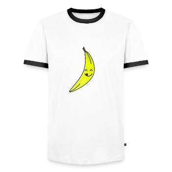 banane - T-shirt contrasté Homme - blanc/noir - Devant - AI Model Female 172 light (172cm) & AI Model Male 178 dark (178cm)