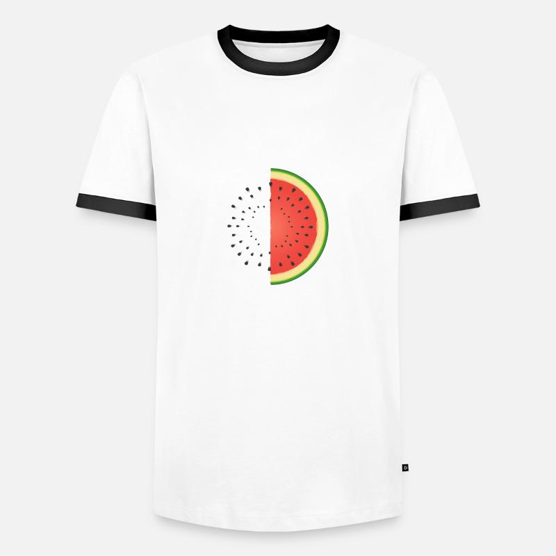 wassermelone - Männer Kontrast-T-Shirt - Weiß/Schwarz