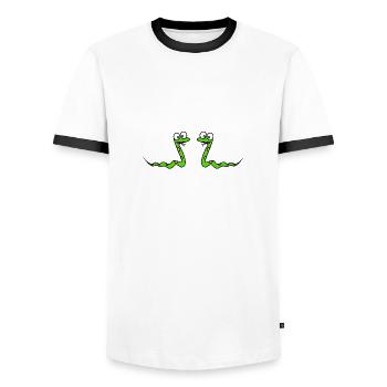 Schlange Freunde Tiere Kinder Geschenk idee kumpel - Männer Kontrast-T-Shirt - Weiß/Schwarz - Vorne - AI Model Female 172 light (172cm) & AI Model Male 178 dark (178cm)