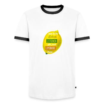 Zitronen, Limonade, lustige Sprüche - Männer Kontrast-T-Shirt - Weiß/Schwarz - Vorne - AI Model Female 172 light (172cm) & AI Model Male 178 dark (178cm)