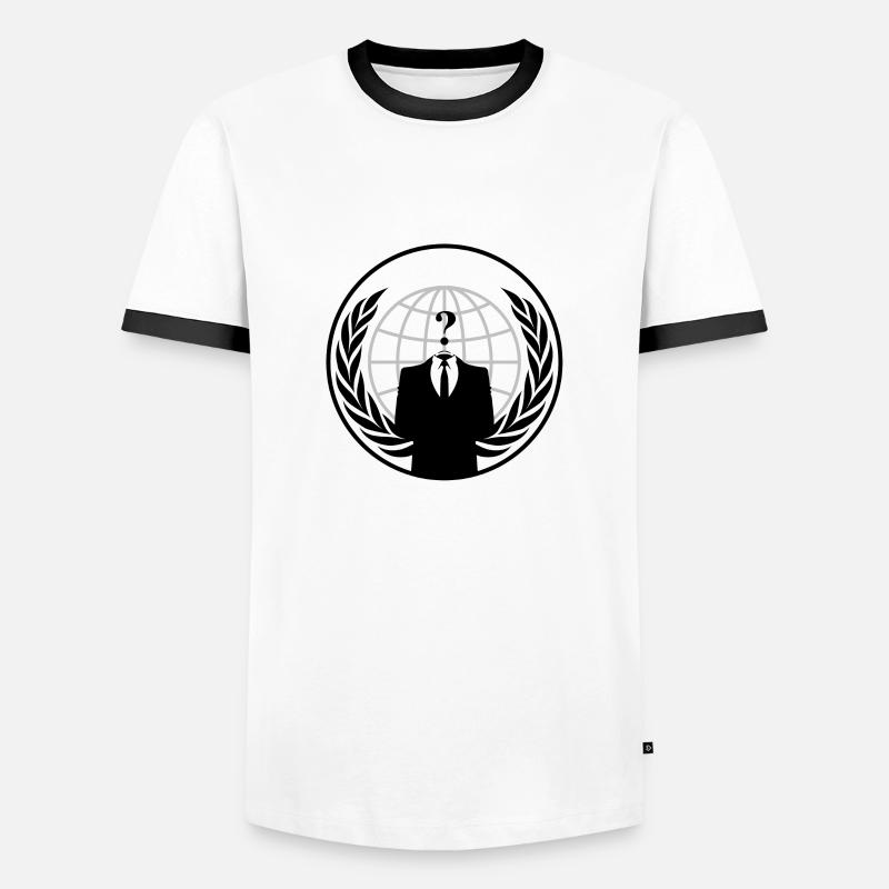 Anonymous - Men's Ringer Shirt - white/black