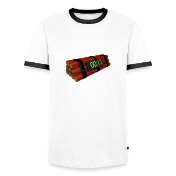 TNT Dynamit Bombe mit Countdown - Männer Kontrast-T-Shirt - Weiß/Schwarz - Vorne - AI Model Female 172 light (172cm) & AI Model Male 178 dark (178cm)