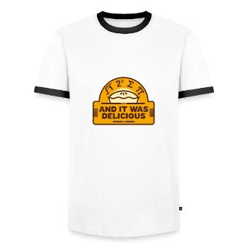 I Ate Some Pi And It Was Delicious! Mathe Nerd - Männer Kontrast-T-Shirt - Weiß/Schwarz - Vorne - AI Model Female 172 light (172cm) & AI Model Male 178 dark (178cm)