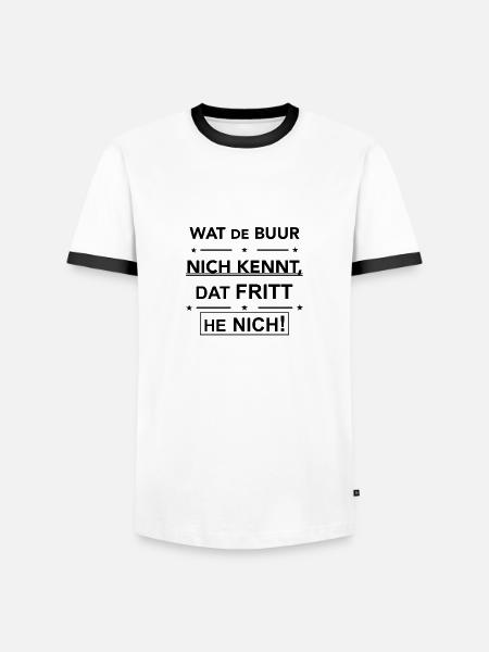 Plattdeutscher Spruch Geschenk Idee - Männer Kontrast-T-Shirt - Weiß/Schwarz