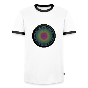 spirale - T-shirt contrasté Homme - blanc/noir - Devant - AI Model Female 172 light (172cm) & AI Model Male 178 dark (178cm)