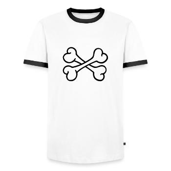 Bones - Men's Ringer Shirt - white/black - Front - AI Model Female 172 light (172cm) & AI Model Male 178 dark (178cm)