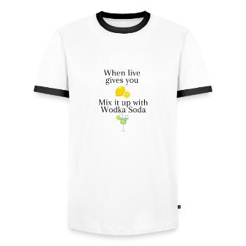 Quand le live vous donne des citrons - T-shirt contrasté Homme - blanc/noir - Devant - AI Model Female 172 light (172cm) & AI Model Male 178 dark (178cm)