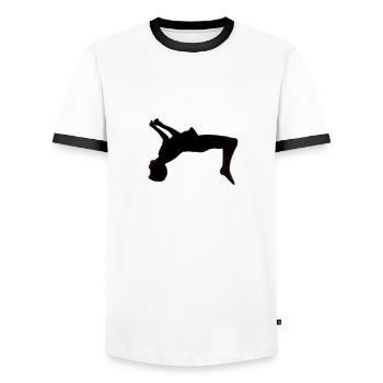 Salto arrière - backflip - T-shirt contrasté Homme - blanc/noir - Devant - AI Model Female 172 light (172cm) & AI Model Male 178 dark (178cm)