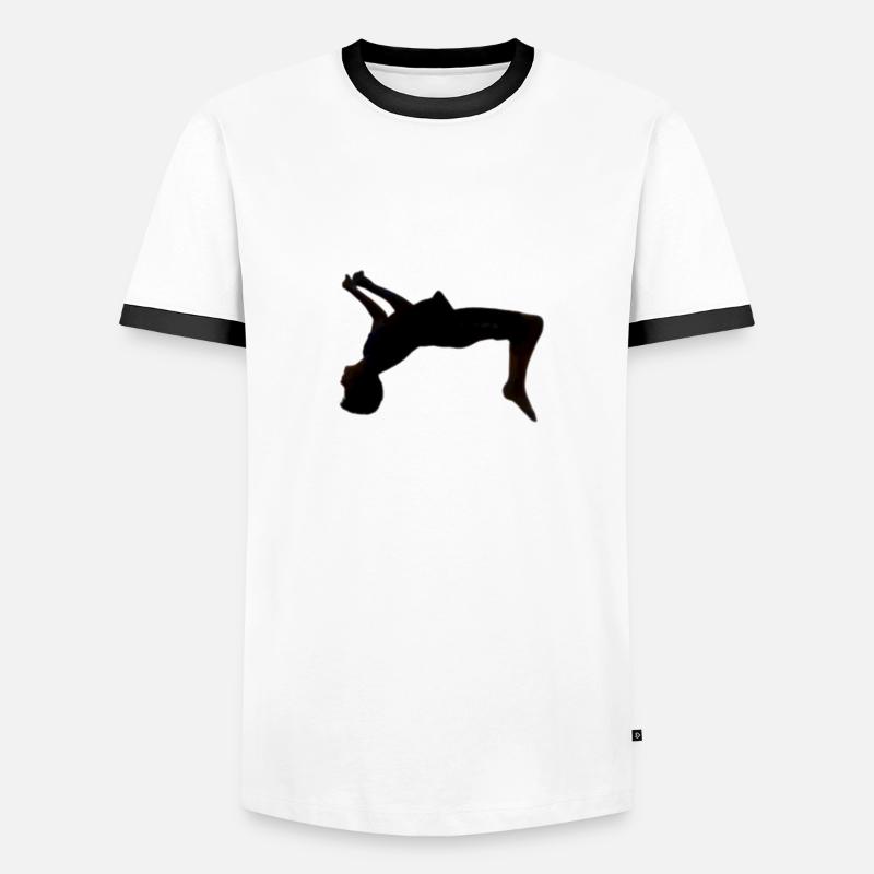 Salto back - backflip - Men's Ringer Shirt - white/black