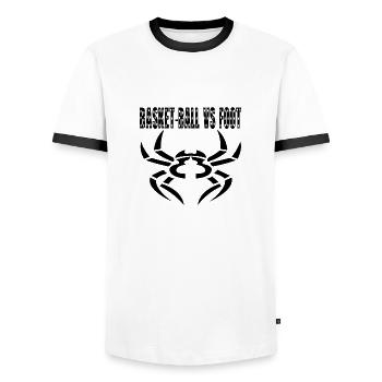 Basket-ball vs Foot - Men's Ringer Shirt - white/black - Front - AI Model Female 172 light (172cm) & AI Model Male 178 dark (178cm)