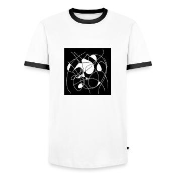 Art - Licht im dunkeln - Männer Kontrast-T-Shirt - Weiß/Schwarz - Vorne - AI Model Female 172 light (172cm) & AI Model Male 178 dark (178cm)