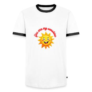 You are my sunshine message gentil et positif 2 - T-shirt contrasté Homme - blanc/noir - Devant - AI Model Female 172 light (172cm) & AI Model Male 178 dark (178cm)
