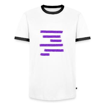Purple Paint Bars - Men's Ringer Shirt - white/black - Front - AI Model Female 172 light (172cm) & AI Model Male 178 dark (178cm)