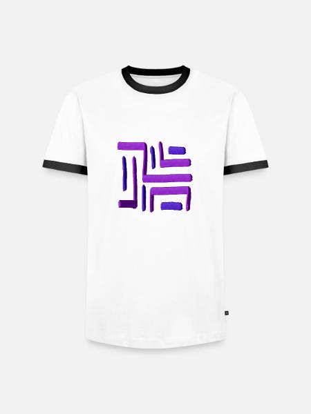 Purple Paint Maze - Men's Ringer Shirt - white/black