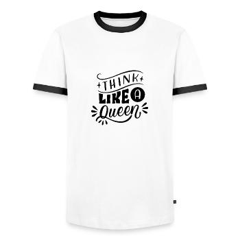 Queen Design King und Queen - Männer Kontrast-T-Shirt - Weiß/Schwarz - Vorne - AI Model Female 172 light (172cm) & AI Model Male 178 dark (178cm)