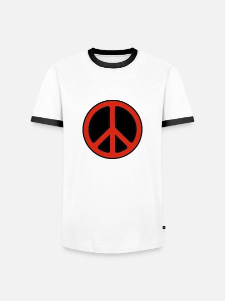 Peace red - Men's Ringer Shirt - white/black