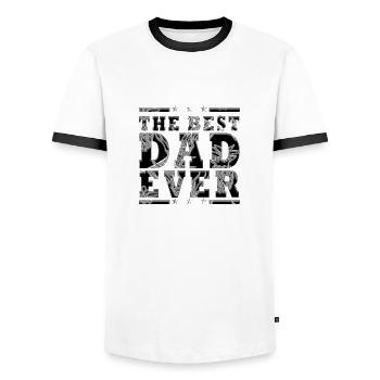 Cadeau Fête des pères Père meilleur papa Papa d'anniversaire - T-shirt contrasté Homme - blanc/noir - Devant - AI Model Female 172 light (172cm) & AI Model Male 178 dark (178cm)