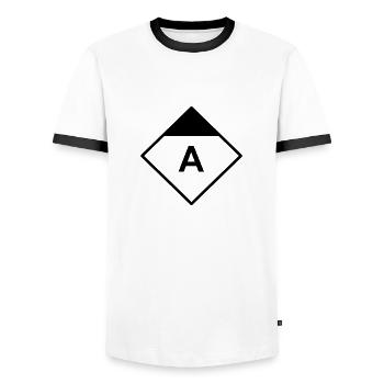 Feuerwehr Angriffstruppführer - Männer Kontrast-T-Shirt - Weiß/Schwarz - Vorne - AI Model Female 172 light (172cm) & AI Model Male 178 dark (178cm)
