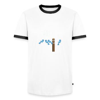 GEEK / NERD: Il W- Lan - T-shirt contrasté Homme - blanc/noir - Devant - AI Model Female 172 light (172cm) & AI Model Male 178 dark (178cm)