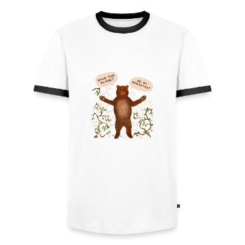 Save the planet... - Men's Ringer Shirt - white/black - Front - AI Model Female 172 light (172cm) & AI Model Male 178 dark (178cm)