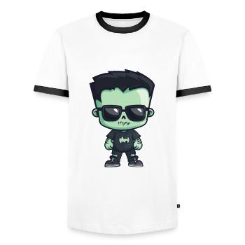 Zombie Halloween - Men's Ringer Shirt - white/black - Front - AI Model Female 172 light (172cm) & AI Model Male 178 dark (178cm)