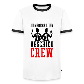 Junggesellen Jga Crew Bräutigam Team - Männer Kontrast-T-Shirt - Weiß/Schwarz - Vorne - AI Model Female 172 light (172cm) & AI Model Male 178 dark (178cm)