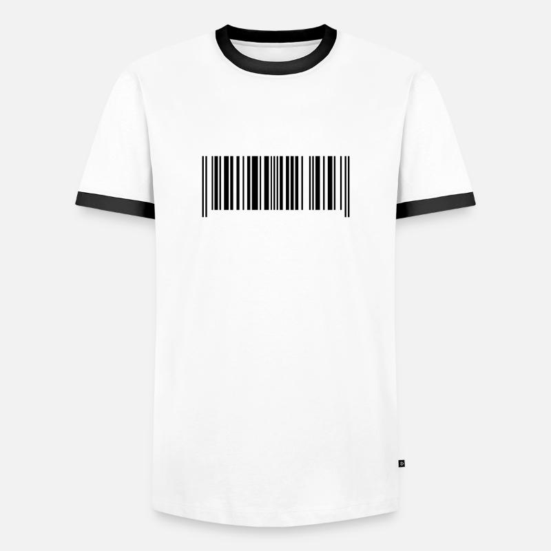 Barcode hergestellt in Frankreich - Männer Kontrast-T-Shirt - Weiß/Schwarz