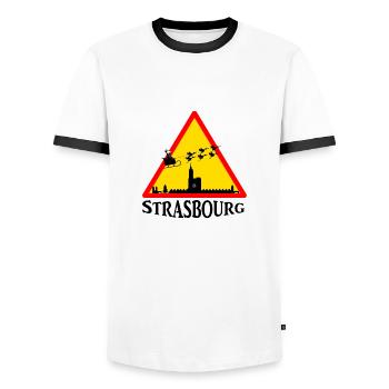 Straßburg Elsass Noël - Männer Kontrast-T-Shirt - Weiß/Schwarz - Vorne - AI Model Female 172 light (172cm) & AI Model Male 178 dark (178cm)