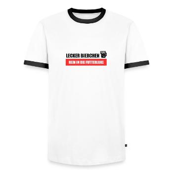 Lecker Bierchen Futterluke - Männer Kontrast-T-Shirt - Weiß/Schwarz - Vorne - AI Model Female 172 light (172cm) & AI Model Male 178 dark (178cm)