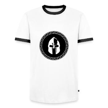 Spartan - Men's Ringer Shirt - white/black - Front - AI Model Female 172 light (172cm) & AI Model Male 178 dark (178cm)