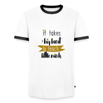ENSEIGNANT ENSEIGNANT GRAND CŒUR DISANT CADEAU - T-shirt contrasté Homme - blanc/noir - Devant - AI Model Female 172 light (172cm) & AI Model Male 178 dark (178cm)