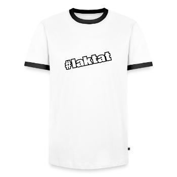 #laktat - Männer Kontrast-T-Shirt - Weiß/Schwarz - Vorne - AI Model Female 172 light (172cm) & AI Model Male 178 dark (178cm)