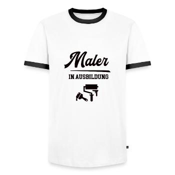 Maler in Ausbildung Malerausbildung Azubi Geselle - Männer Kontrast-T-Shirt - Weiß/Schwarz - Vorne - AI Model Female 172 light (172cm) & AI Model Male 178 dark (178cm)