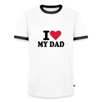 Dad - Père - T-shirt contrasté Homme - blanc/noir - Devant - AI Model Female 172 light (172cm) & AI Model Male 178 dark (178cm)