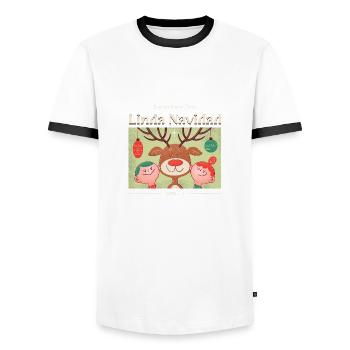 Santa Happy Holidays Merry Christmas Gift - Männer Kontrast-T-Shirt - Weiß/Schwarz - Vorne - AI Model Female 172 light (172cm) & AI Model Male 178 dark (178cm)