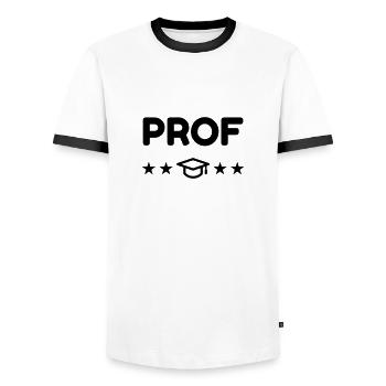 School Teacher Schule Lehrerin Ecole Prof Lehrer - Men's Ringer Shirt - white/black - Front - AI Model Female 172 light (172cm) & AI Model Male 178 dark (178cm)