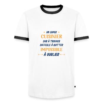 Un super cuisinier - T-shirt contrasté Homme - blanc/noir - Devant - AI Model Female 172 light (172cm) & AI Model Male 178 dark (178cm)