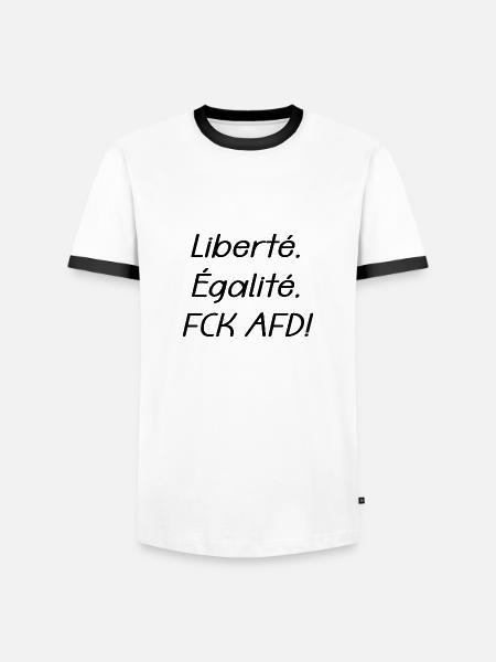 Freiheit - Männer Kontrast-T-Shirt - Weiß/Schwarz