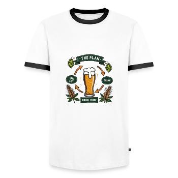 IPAlot quand je bois - Le plan de la soirée - T-shirt contrasté Homme - blanc/noir - Devant - AI Model Female 172 light (172cm) & AI Model Male 178 dark (178cm)