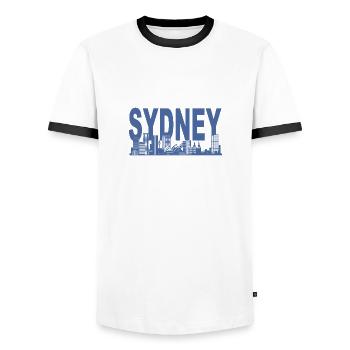 Sydney Skyline - Männer Kontrast-T-Shirt - Weiß/Schwarz - Vorne - AI Model Female 172 light (172cm) & AI Model Male 178 dark (178cm)