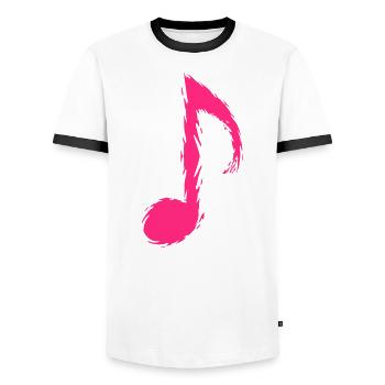 Musique Note de musique - T-shirt contrasté Homme - blanc/noir - Devant - AI Model Female 172 light (172cm) & AI Model Male 178 dark (178cm)
