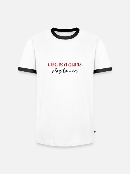 Life is a game - Men's Ringer Shirt - white/black