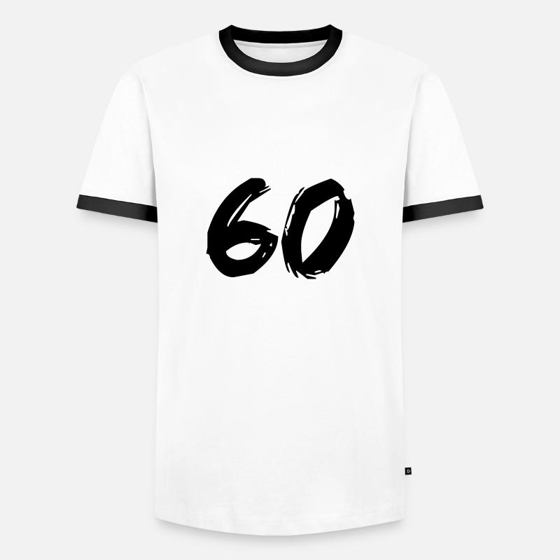Brushed 60 - Männer Kontrast-T-Shirt - Weiß/Schwarz
