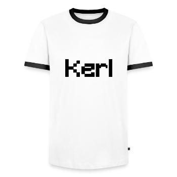 Guy - mot jeunesse - T-shirt contrasté Homme - blanc/noir - Devant - AI Model Female 172 light (172cm) & AI Model Male 178 dark (178cm)