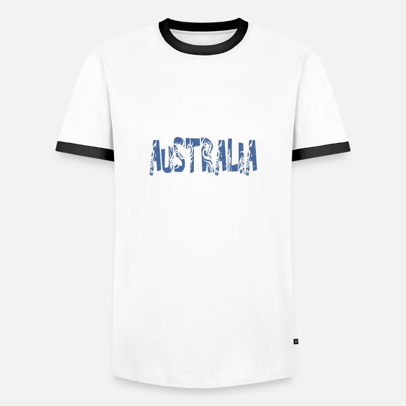 AUSTRALIA - Männer Kontrast-T-Shirt - Weiß/Schwarz