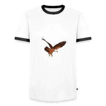 Eagle Eagle Bald Eagle - Men's Ringer Shirt - white/black - Front - AI Model Female 172 light (172cm) & AI Model Male 178 dark (178cm)