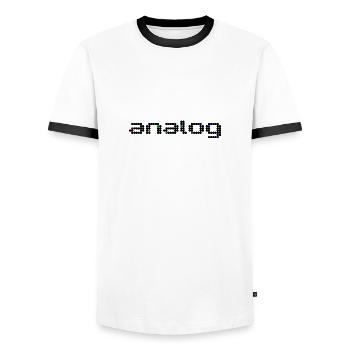 analogique 2 noir - T-shirt contrasté Homme - blanc/noir - Devant - AI Model Female 172 light (172cm) & AI Model Male 178 dark (178cm)
